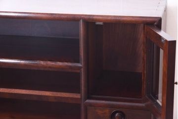 中古　松本民芸家具　モダンな雰囲気の90型茶タンス(サイドボード、戸棚)(定価約35万6千円)