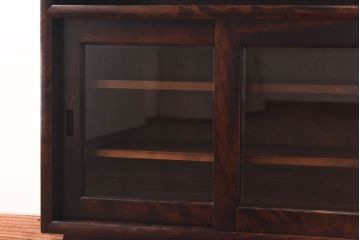 中古　松本民芸家具　モダンな雰囲気の90型茶タンス(サイドボード、戸棚)(定価約35万6千円)