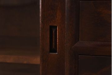 中古　松本民芸家具　モダンな雰囲気の90型茶タンス(サイドボード、戸棚)(定価約35万6千円)