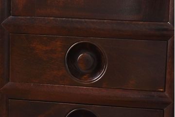 中古　松本民芸家具　モダンな雰囲気の90型茶タンス(サイドボード、戸棚)(定価約35万6千円)