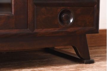 中古　松本民芸家具　モダンな雰囲気の90型茶タンス(サイドボード、戸棚)(定価約35万6千円)