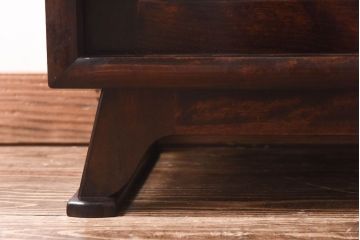 中古　松本民芸家具　モダンな雰囲気の90型茶タンス(サイドボード、戸棚)(定価約35万6千円)