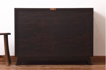 中古　松本民芸家具　モダンな雰囲気の90型茶タンス(サイドボード、戸棚)(定価約35万6千円)