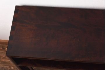 中古　松本民芸家具　モダンな雰囲気の90型茶タンス(サイドボード、戸棚)(定価約35万6千円)