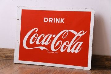 アンティーク雑貨　昭和レトロ　コカ・コーラ(コカコーラ、COCA・COLA)　アンティーク看板(鉄看板・企業看板)