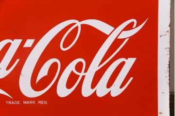 アンティーク雑貨　昭和レトロ　コカ・コーラ(コカコーラ、COCA・COLA)　アンティーク看板(鉄看板・企業看板)