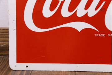 アンティーク雑貨　昭和レトロ　コカ・コーラ(コカコーラ、COCA・COLA)　アンティーク看板(鉄看板・企業看板)
