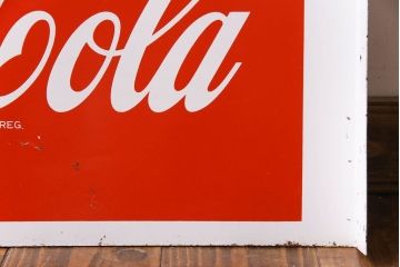アンティーク雑貨　昭和レトロ　コカ・コーラ(コカコーラ、COCA・COLA)　アンティーク看板(鉄看板・企業看板)