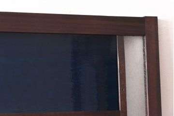 ラフジュ工房オリジナル　深い色味のガラスがレトロな雰囲気を漂わせる引き戸(ガラス戸、建具)2枚セット