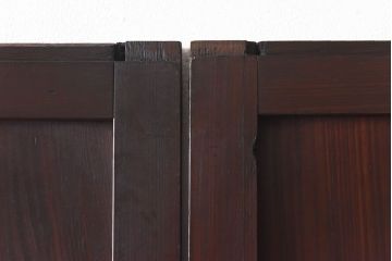 和製アンティーク　杉材　武骨な雰囲気の漂う格子帯戸(板戸、格子戸、引き戸、建具)4枚組