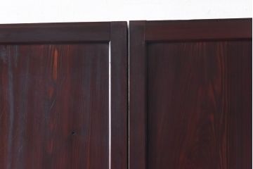 和製アンティーク　杉材　武骨な雰囲気の漂う格子帯戸(板戸、格子戸、引き戸、建具)4枚組