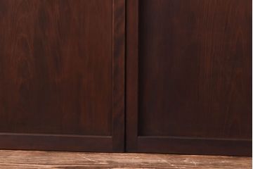 和製アンティーク　色ガラス・花ガラス入り　大正ロマンの雰囲気が漂うガラス戸(引き戸、建具)4枚セット
