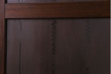 ラフジュ工房オリジナル　小粋な和の風情を感じる透かし彫りのガラス入り板戸(仕切り戸、引き戸、建具)4枚組