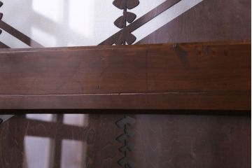 ラフジュ工房オリジナル　小粋な和の風情を感じる透かし彫りのガラス入り板戸(仕切り戸、引き戸、建具)4枚組