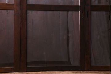 ラフジュ工房オリジナル　小粋な和の風情を感じる透かし彫りのガラス入り板戸(仕切り戸、引き戸、建具)4枚組