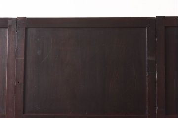 和製アンティーク　杉材　濃い色味のモダンな格子帯戸(引き戸、建具)4枚セット
