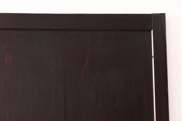 和製アンティーク　杉材　濃い色味のモダンな格子帯戸(引き戸、建具)4枚セット