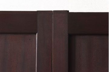 【商談品】和製アンティーク　特注品　楠材でできた珍しい帯戸(板戸、引き戸、建具)3枚セット