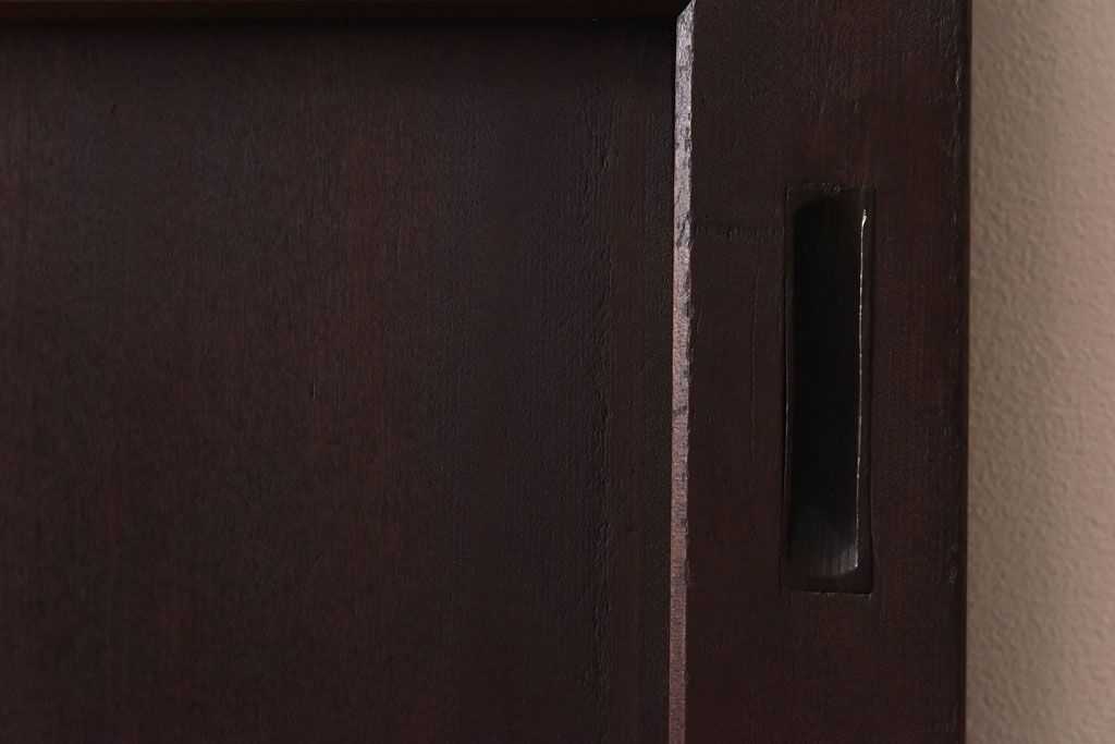 【商談品】和製アンティーク　特注品　楠材でできた珍しい帯戸(板戸、引き戸、建具)3枚セット