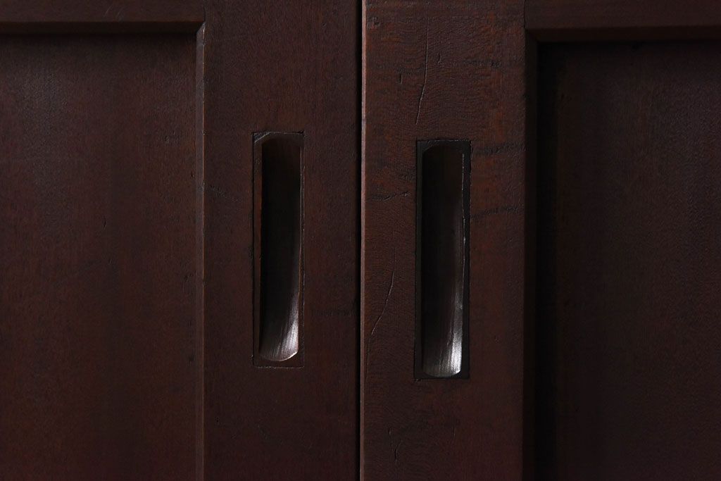 【商談品】和製アンティーク　特注品　楠材でできた珍しい帯戸(板戸、引き戸、建具)3枚セット