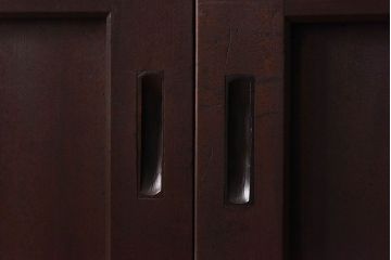 【商談品】和製アンティーク　特注品　楠材でできた珍しい帯戸(板戸、引き戸、建具)3枚セット