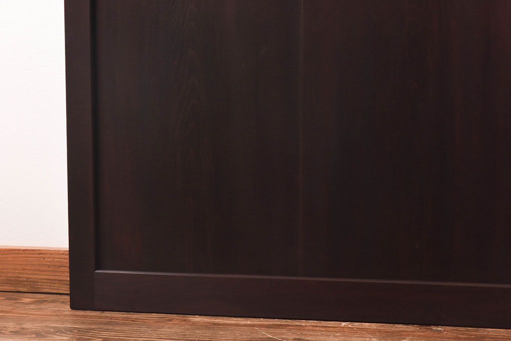 【商談品】和製アンティーク　特注品　楠材でできた珍しい帯戸(板戸、引き戸、建具)3枚セット