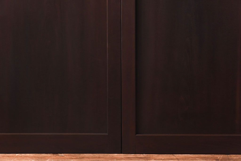 【商談品】和製アンティーク　特注品　楠材でできた珍しい帯戸(板戸、引き戸、建具)3枚セット