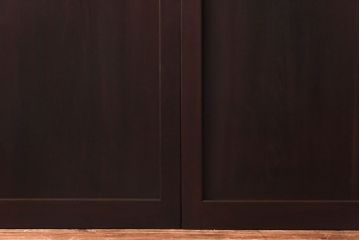 【商談品】和製アンティーク　特注品　楠材でできた珍しい帯戸(板戸、引き戸、建具)3枚セット