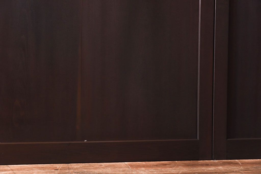 【商談品】和製アンティーク　特注品　楠材でできた珍しい帯戸(板戸、引き戸、建具)3枚セット