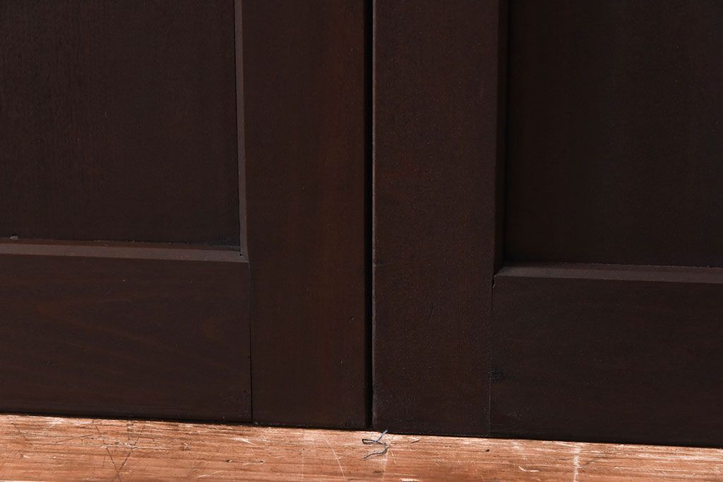 【商談品】和製アンティーク　特注品　楠材でできた珍しい帯戸(板戸、引き戸、建具)3枚セット