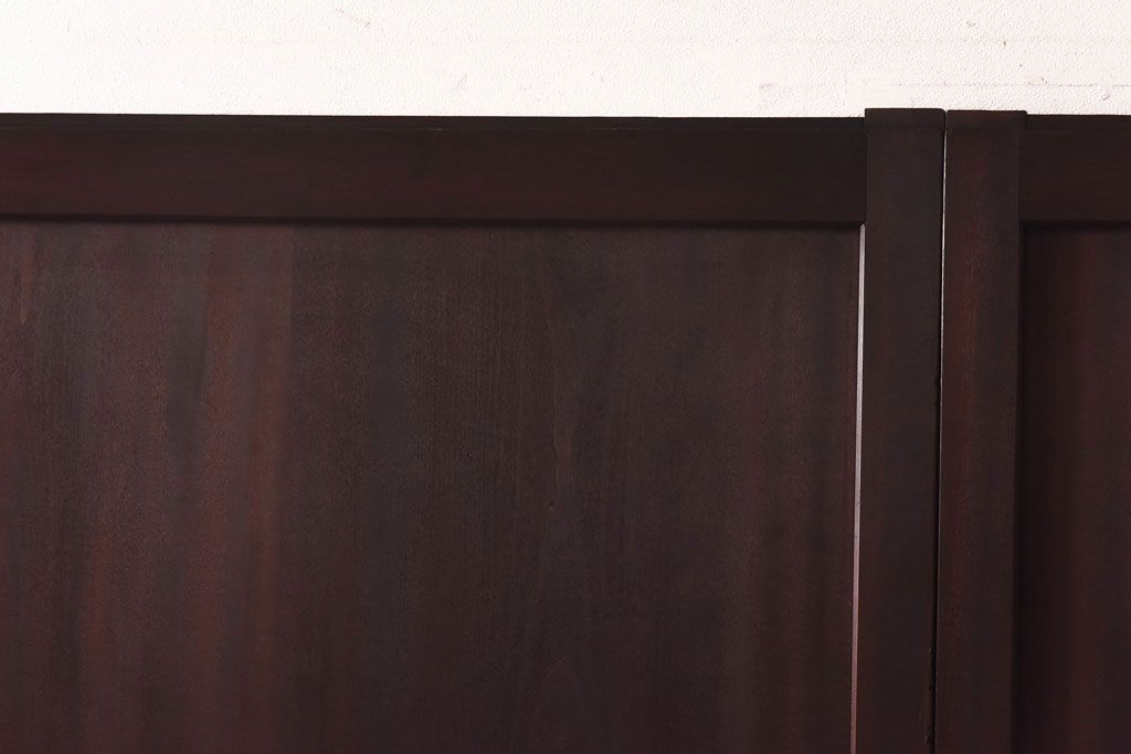 【商談品】和製アンティーク　特注品　楠材でできた珍しい帯戸(板戸、引き戸、建具)3枚セット