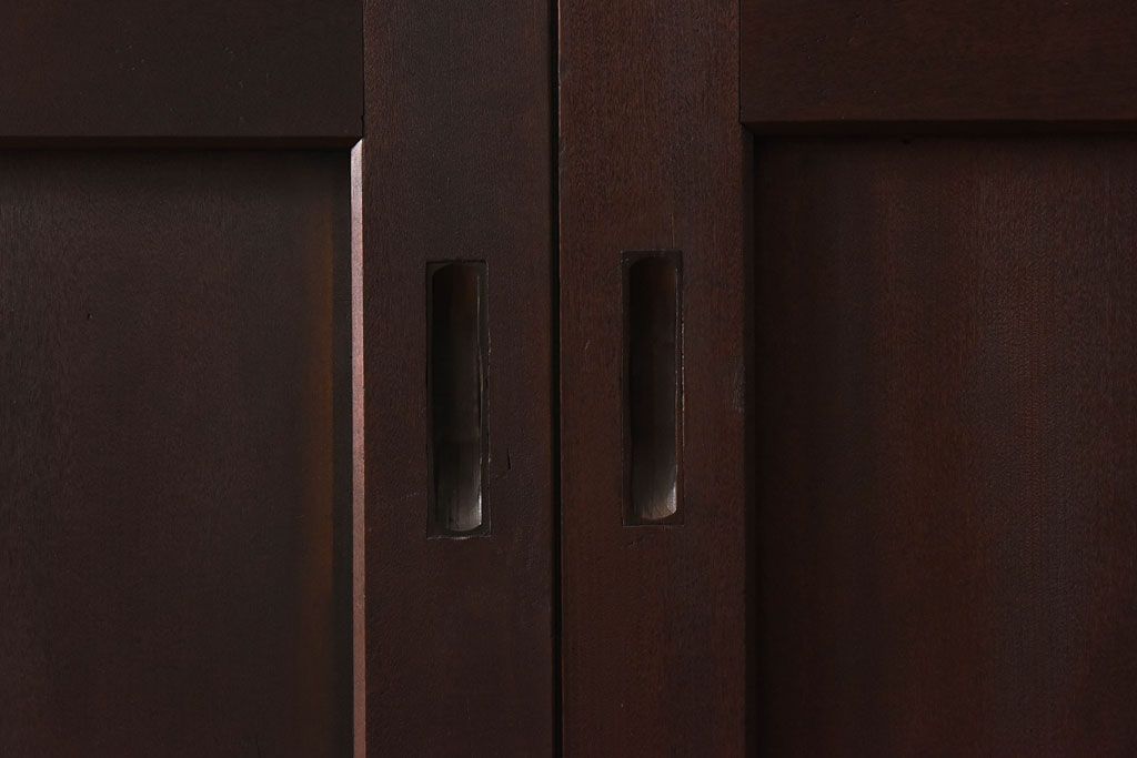 【商談品】和製アンティーク　特注品　楠材でできた珍しい帯戸(板戸、引き戸、建具)3枚セット