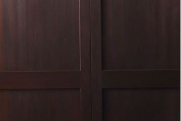 【商談品】和製アンティーク　特注品　楠材でできた珍しい帯戸(板戸、引き戸、建具)3枚セット