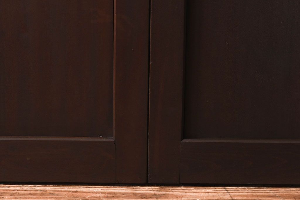 【商談品】和製アンティーク　特注品　楠材でできた珍しい帯戸(板戸、引き戸、建具)3枚セット