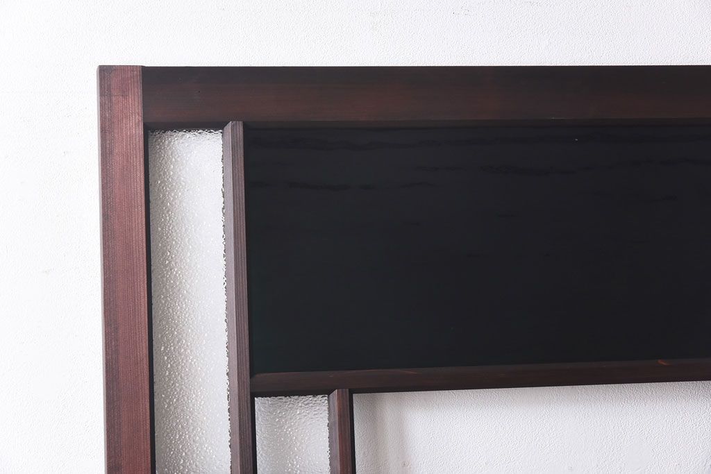 ラフジュ工房オリジナル　緑の色ガラスがレトロな雰囲気を漂わせる引き戸(ガラス戸、建具)2枚セット