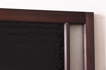 ラフジュ工房オリジナル　緑の色ガラスがレトロな雰囲気を漂わせる引き戸(ガラス戸、建具)2枚セット