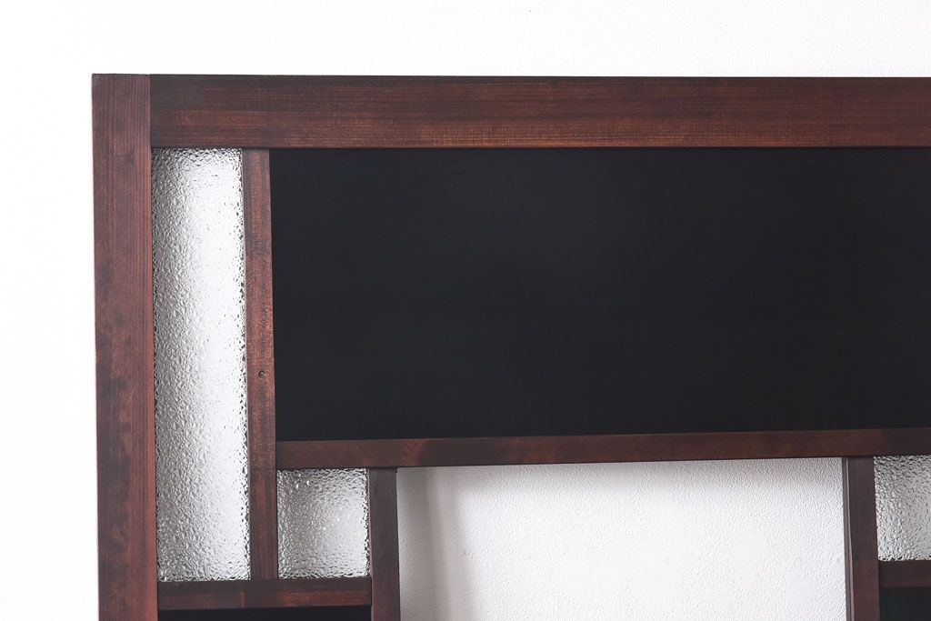 ラフジュ工房オリジナル　緑の色ガラスがレトロな雰囲気を漂わせる引き戸(ガラス戸、建具)2枚セット