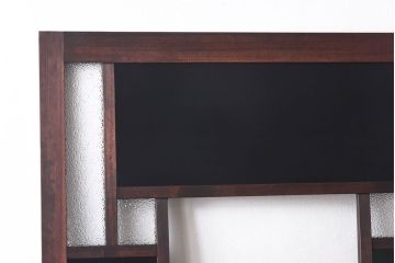 ラフジュ工房オリジナル　緑の色ガラスがレトロな雰囲気を漂わせる引き戸(ガラス戸、建具)2枚セット