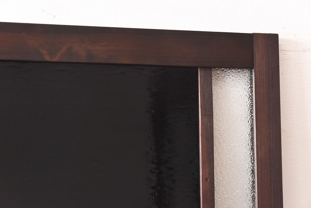 ラフジュ工房オリジナル　緑の色ガラスがレトロな雰囲気を漂わせる引き戸(ガラス戸、建具)2枚セット