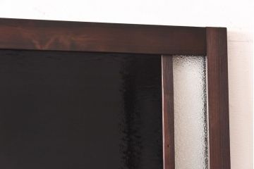 ラフジュ工房オリジナル　緑の色ガラスがレトロな雰囲気を漂わせる引き戸(ガラス戸、建具)2枚セット