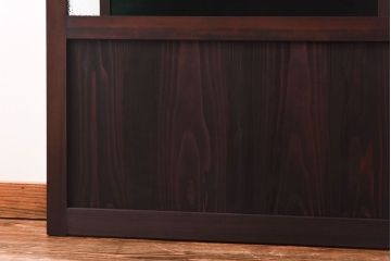 ラフジュ工房オリジナル　緑の色ガラスがレトロな雰囲気を漂わせる引き戸(ガラス戸、建具)2枚セット