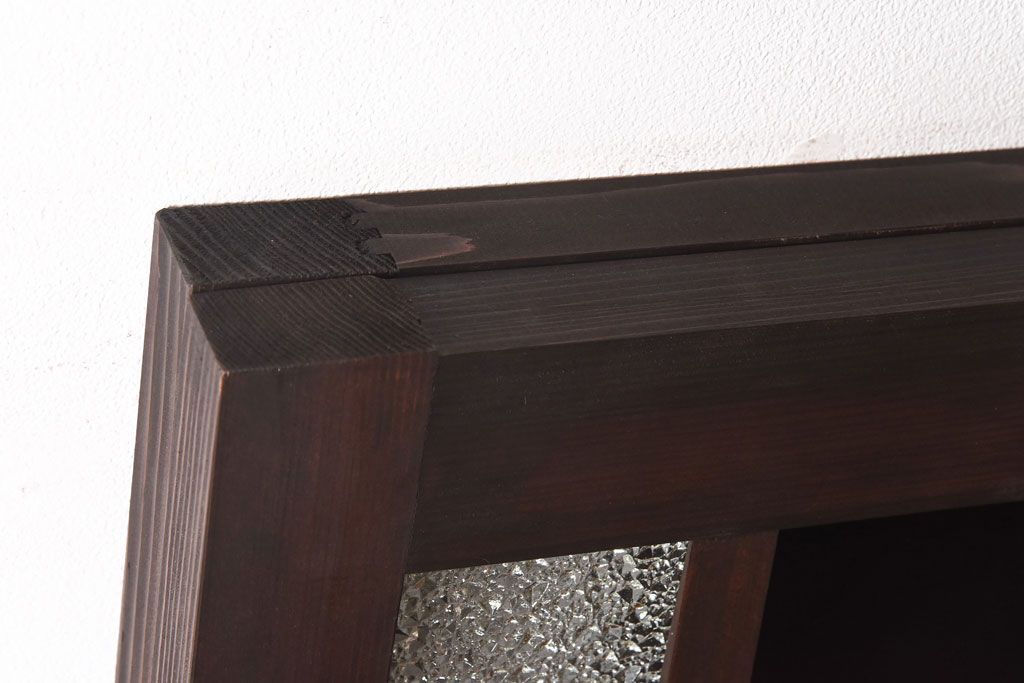 ラフジュ工房オリジナル　緑の色ガラスがレトロな雰囲気を漂わせる引き戸(ガラス戸、建具)2枚セット