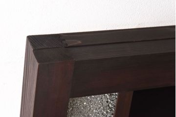 ラフジュ工房オリジナル　緑の色ガラスがレトロな雰囲気を漂わせる引き戸(ガラス戸、建具)2枚セット