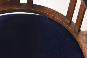 アンティーク家具　大正ロマン　ナラ材　クラシカルな雰囲気のドクターチェア(アームチェア、回転椅子)