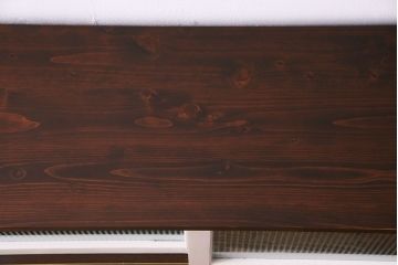 ラフジュ工房オリジナル　ペイント　モールガラス入り　レトロな雰囲気漂うローボード(収納棚、リビングボード)