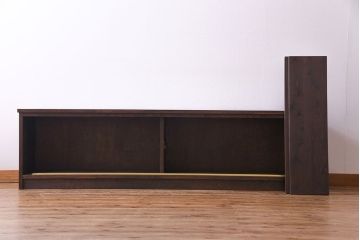 ラフジュ工房オリジナル　ペイント　モールガラス入り　レトロな雰囲気漂うローボード(収納棚、リビングボード)(1)