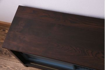 ラフジュ工房オリジナル　組子モチーフガラス　レトロな雰囲気漂うリメイクローボード(収納棚、リビングボード)