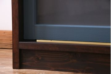 ラフジュ工房オリジナル　組子モチーフガラス　レトロな雰囲気漂うリメイクローボード(収納棚、リビングボード)