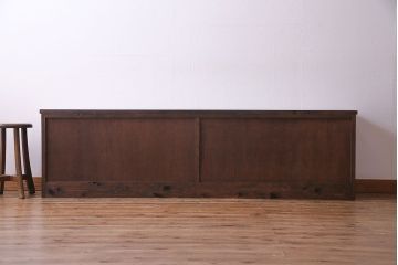 ラフジュ工房オリジナル　組子モチーフガラス　レトロな雰囲気漂うリメイクローボード(収納棚、リビングボード)