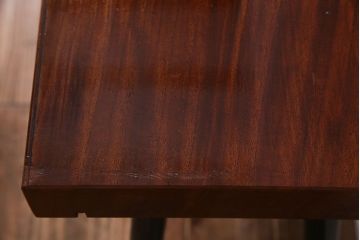 昭和初期　ケヤキ材一枚板　つややかな漆塗りのリメイク鉄脚ベンチ(板座チェア、椅子)